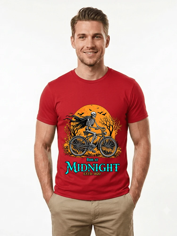 skelett fahrrad t shirt halloween radfahrer shirt t shirt red