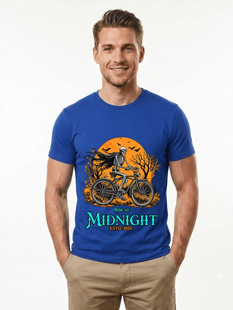 skelett fahrrad t shirt halloween radfahrer shirt t shirt royal blue
