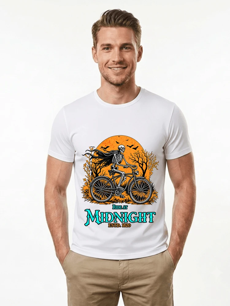 skelett fahrrad t shirt halloween radfahrer shirt t shirt white