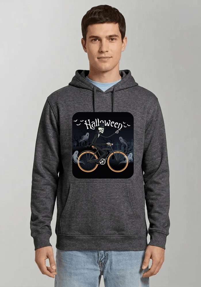 skelett halloween shirt fahrrad t shirt halloween kapuzenpullover anthracite melange