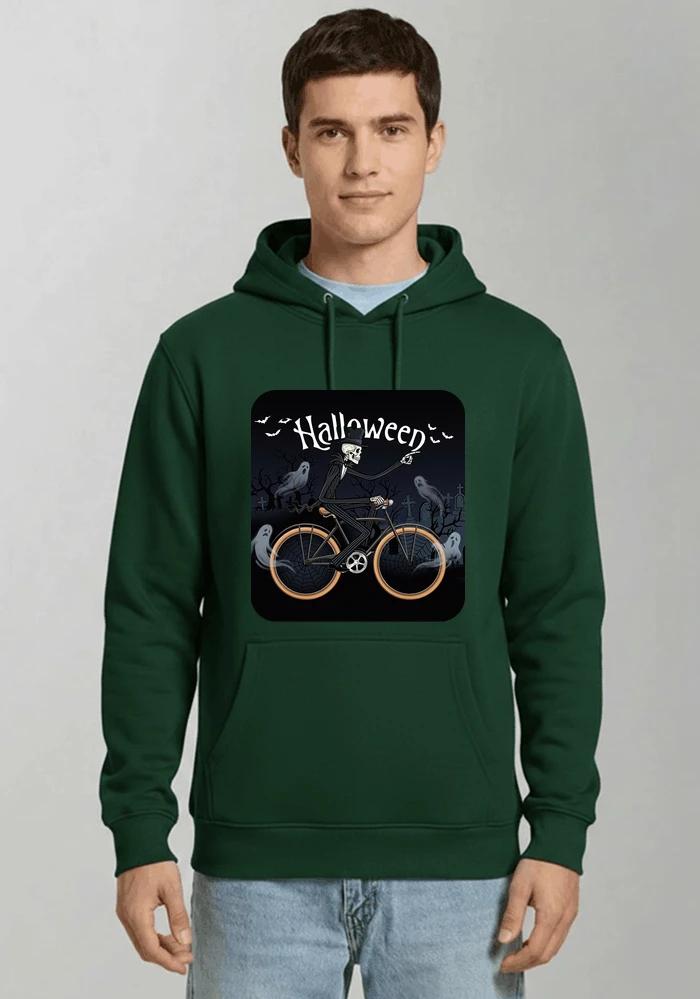 skelett halloween shirt fahrrad t shirt halloween kapuzenpullover forest green