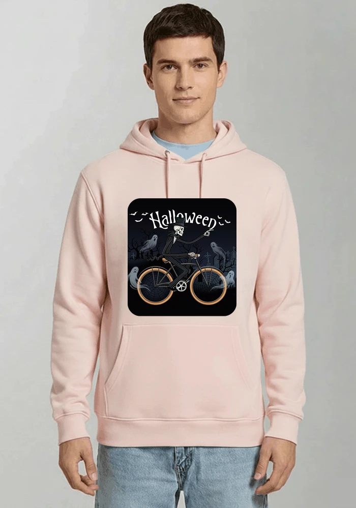 skelett halloween shirt fahrrad t shirt halloween kapuzenpullover light pink
