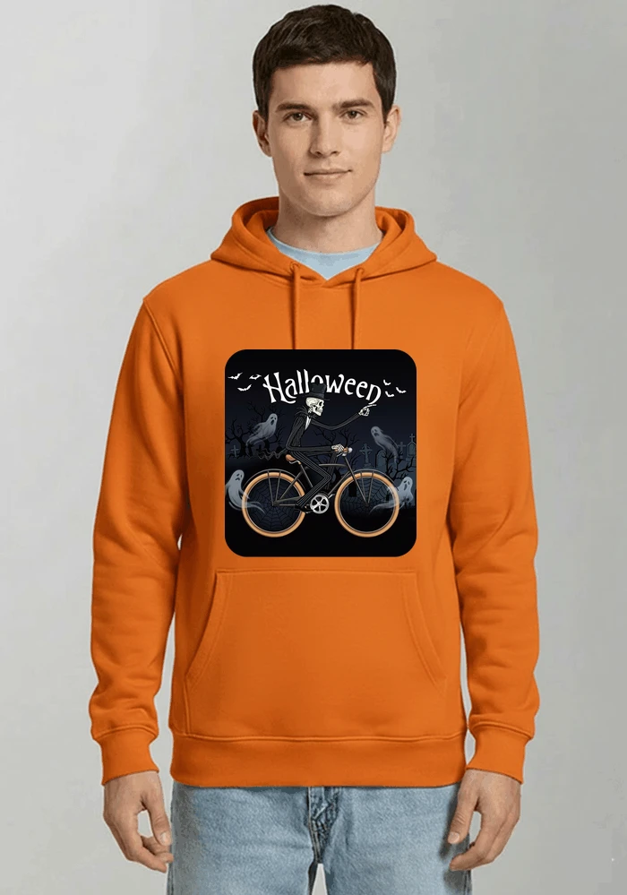 skelett halloween shirt fahrrad t shirt halloween kapuzenpullover orange