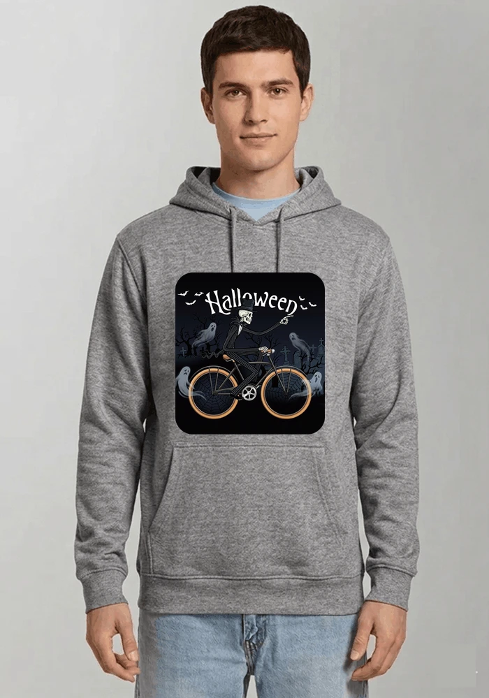 skelett halloween shirt fahrrad t shirt halloween kapuzenpullover sport grey