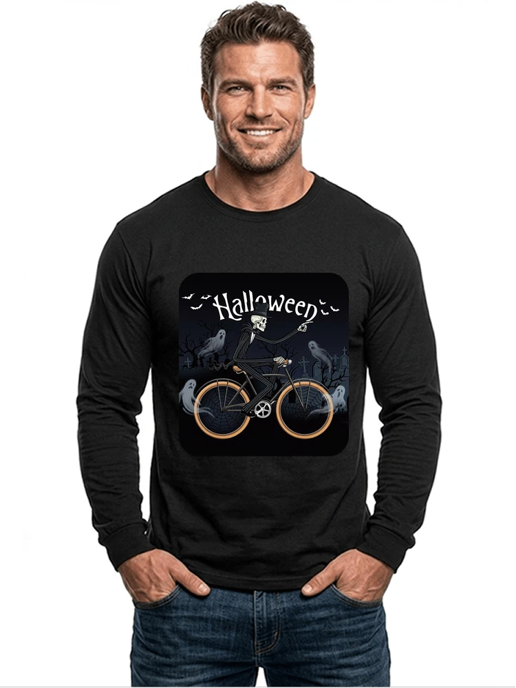 skelett halloween shirt fahrrad t shirt halloween langarmshirt black