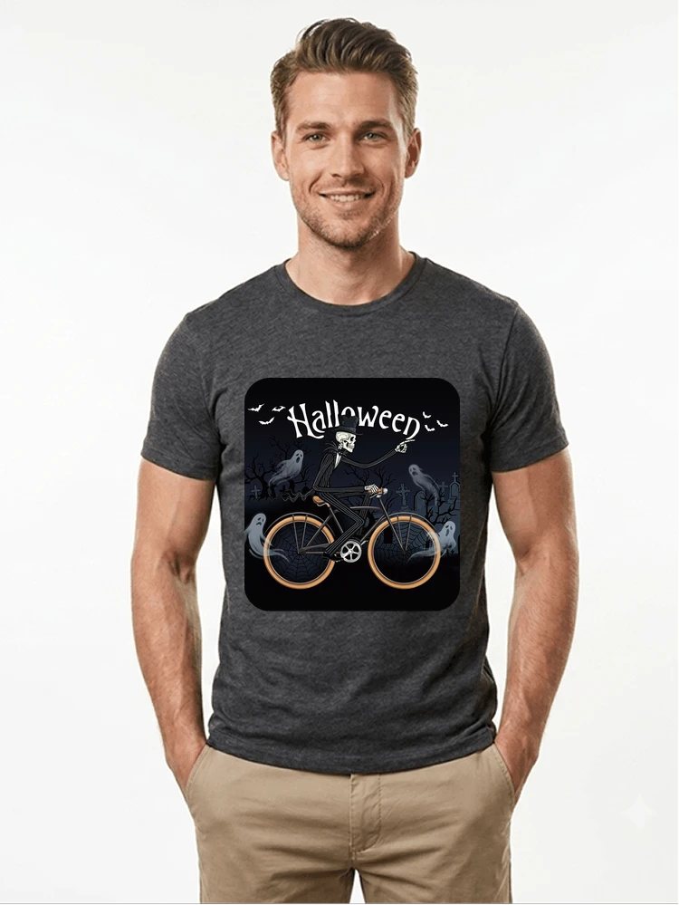 skelett halloween shirt fahrrad t shirt halloween t shirt anthracite melange