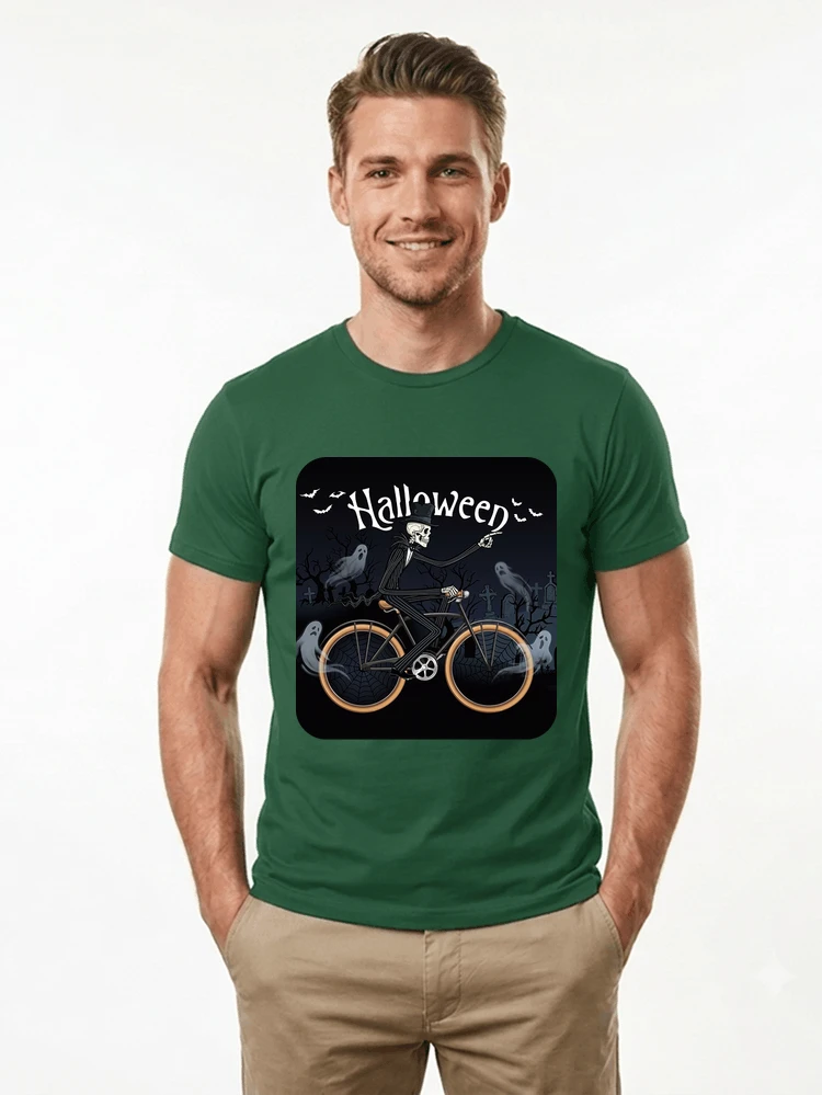skelett halloween shirt fahrrad t shirt halloween t shirt forest green