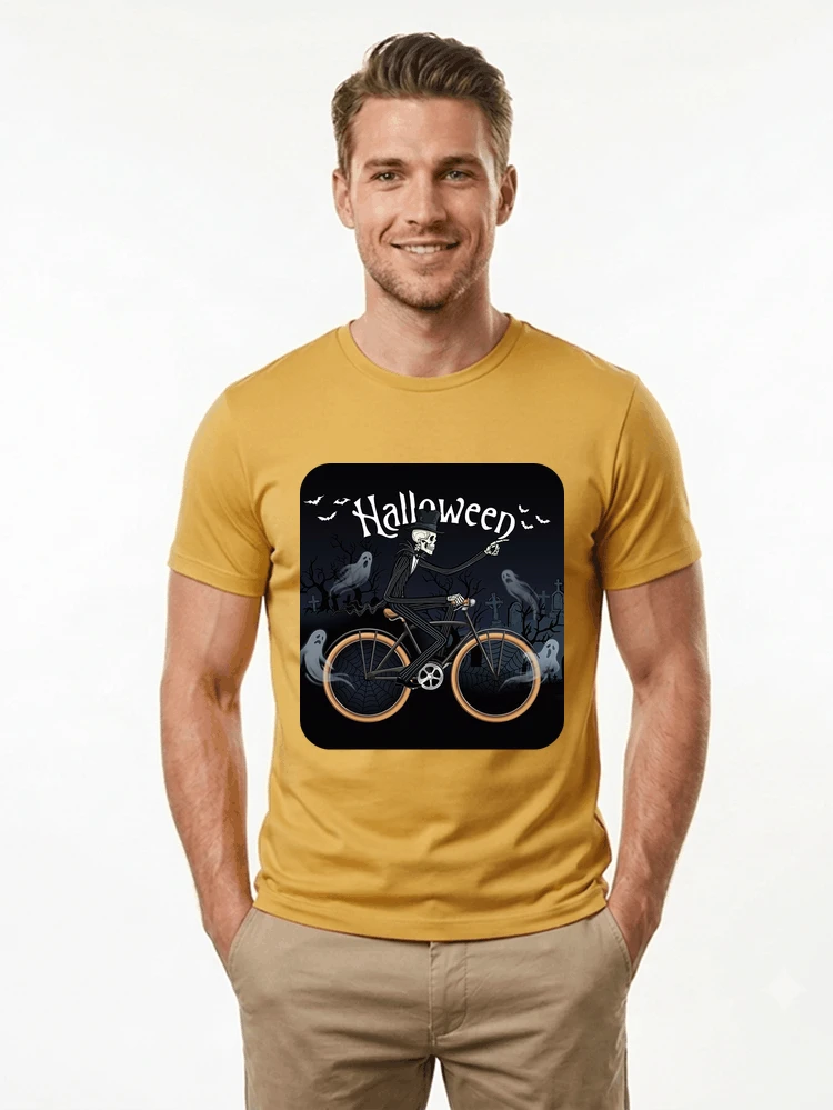 skelett halloween shirt fahrrad t shirt halloween t shirt gold