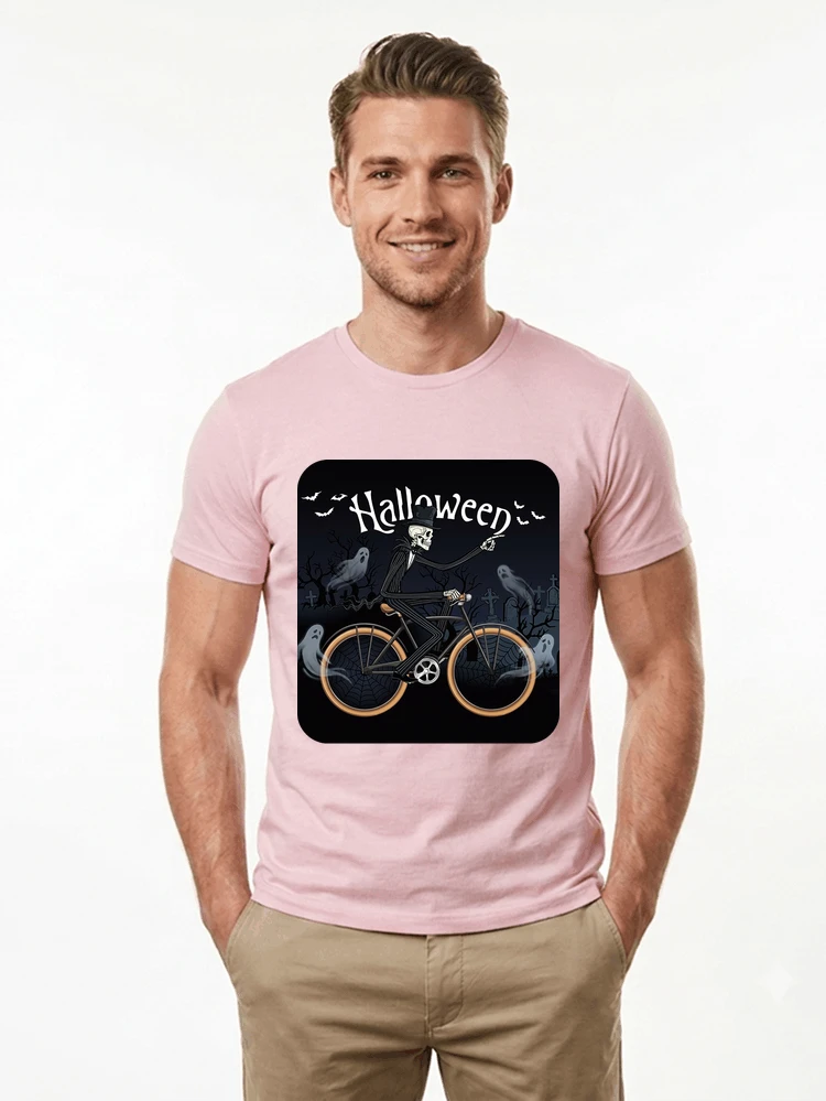 skelett halloween shirt fahrrad t shirt halloween t shirt light pink
