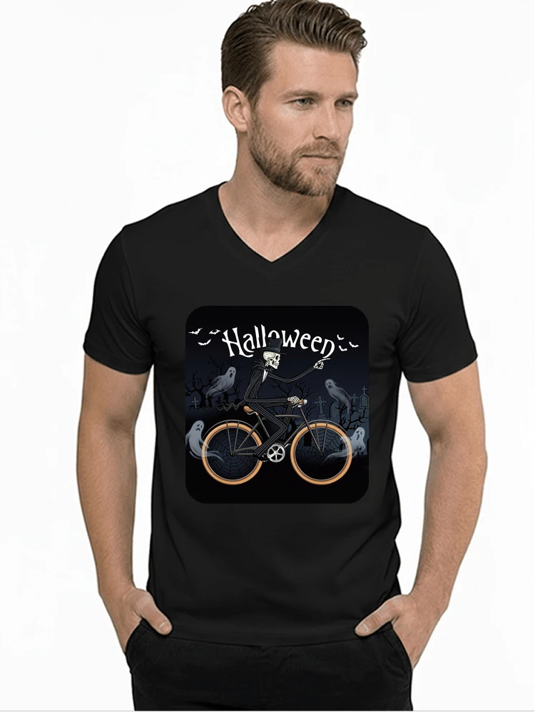 skelett halloween shirt fahrrad t shirt halloween t shirt mit v ausschnitt black