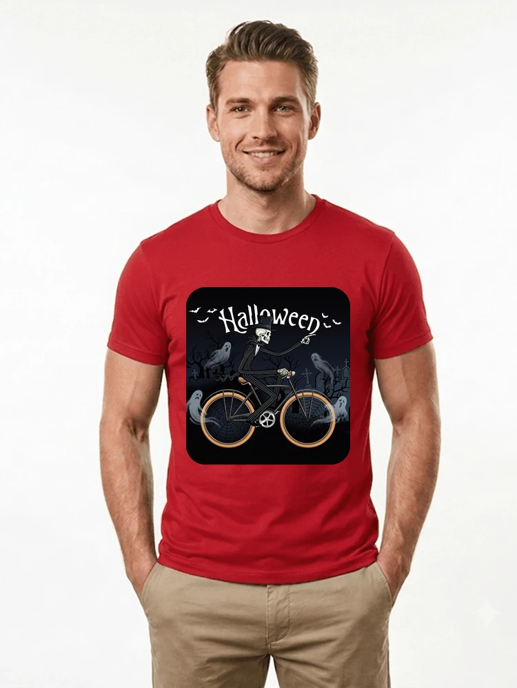 skelett halloween shirt fahrrad t shirt halloween t shirt red