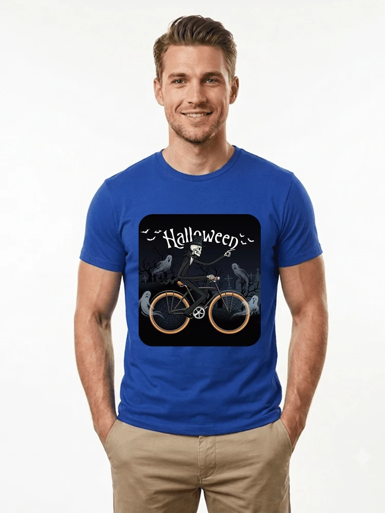 skelett halloween shirt fahrrad t shirt halloween t shirt royal blue