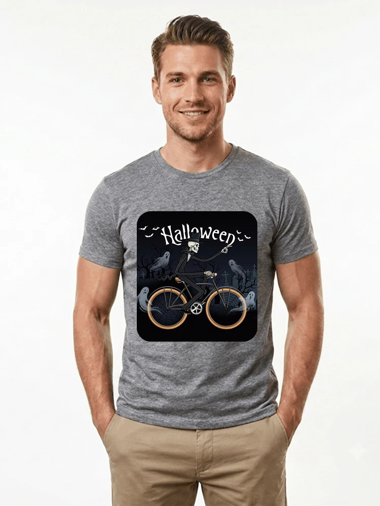 skelett halloween shirt fahrrad t shirt halloween t shirt sport grey