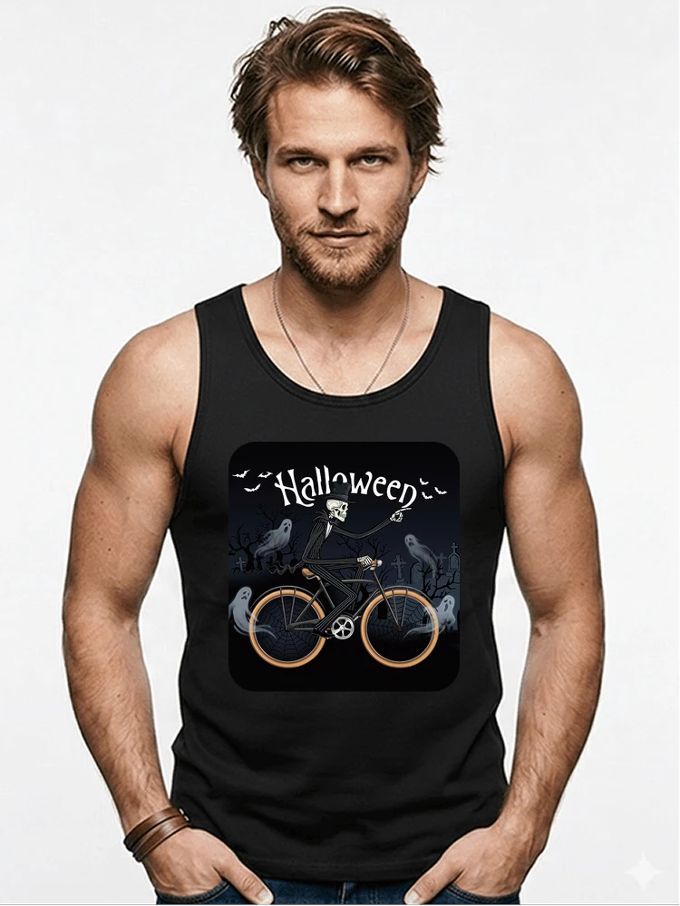 skelett halloween shirt fahrrad t shirt halloween tanktop black