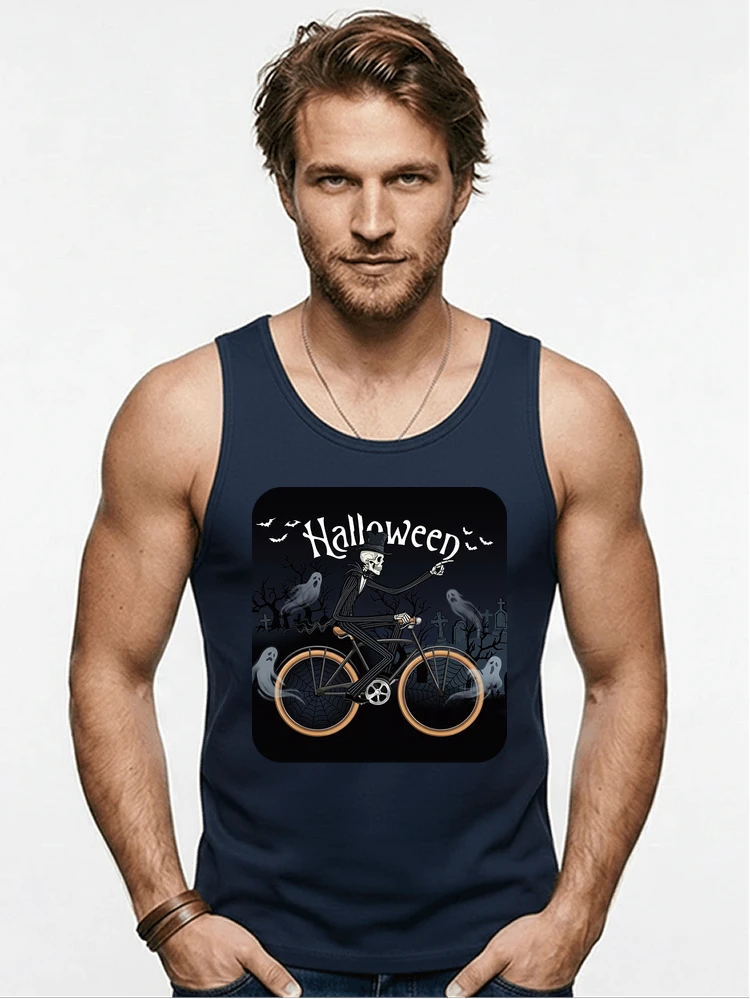 skelett halloween shirt fahrrad t shirt halloween tanktop navy