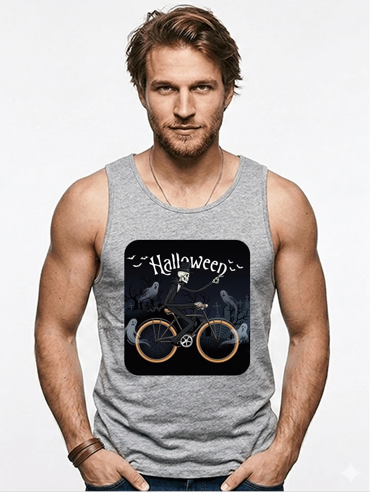 skelett halloween shirt fahrrad t shirt halloween tanktop sport grey