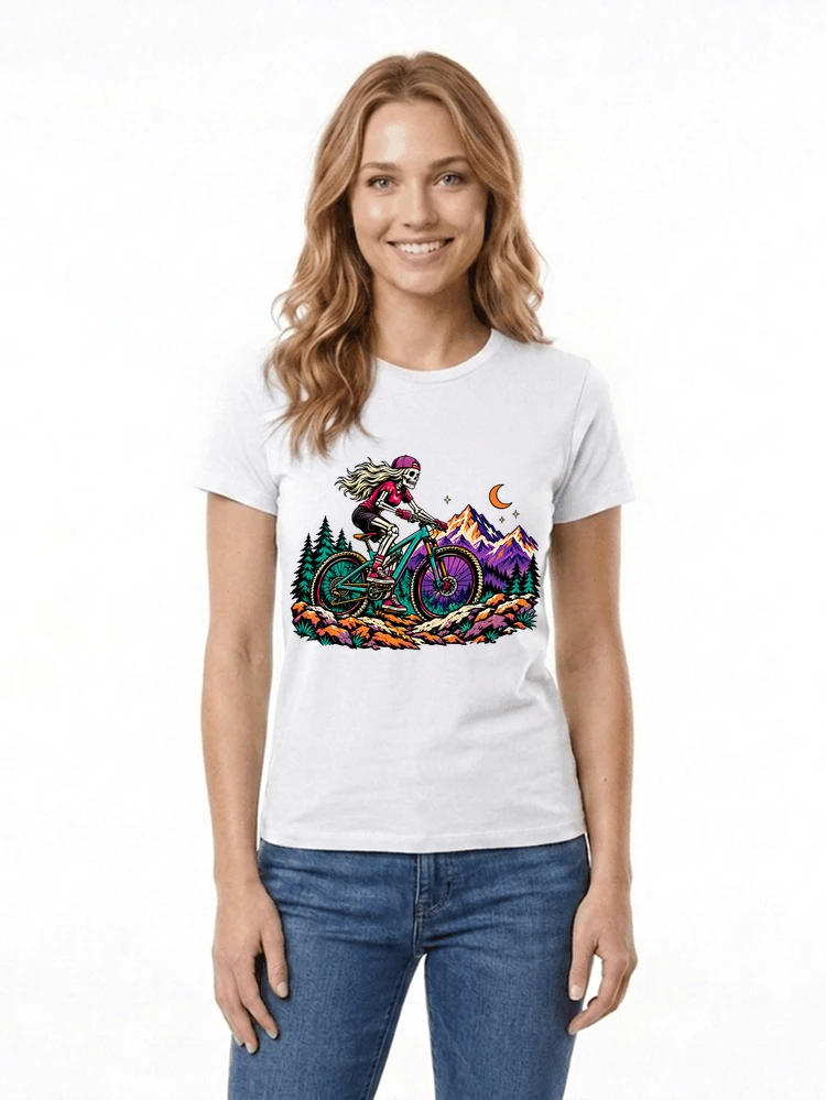 skelett mountainbike t shirt halloween mtb downhill shirt fr damen damen t shirt white