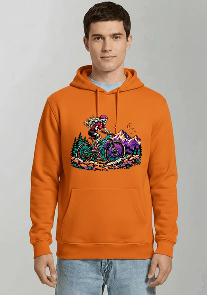skelett mountainbike t shirt halloween mtb downhill shirt fr damen kapuzenpullover orange