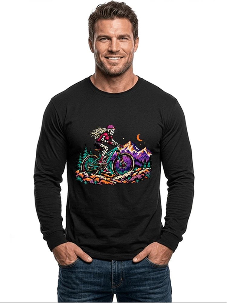 skelett mountainbike t shirt halloween mtb downhill shirt fr damen langarmshirt black