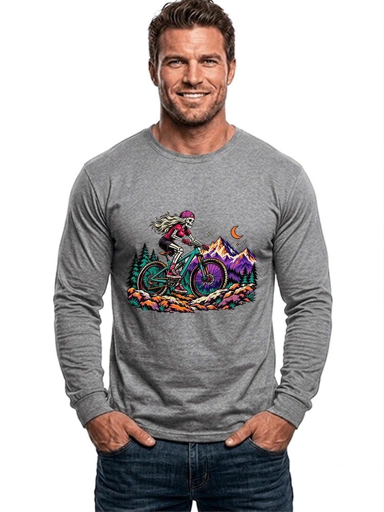 skelett mountainbike t shirt halloween mtb downhill shirt fr damen langarmshirt sport grey