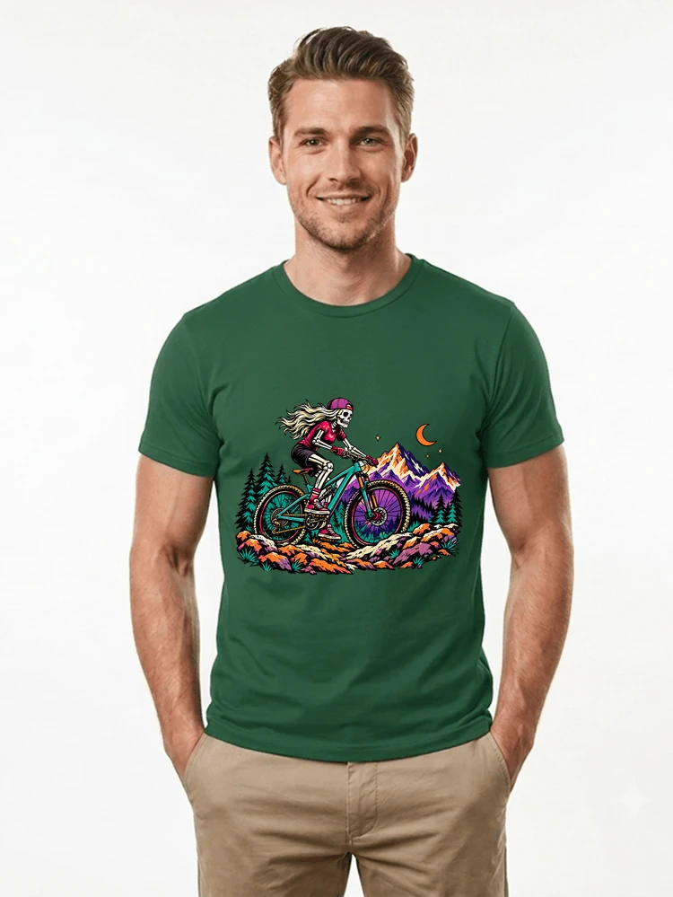 skelett mountainbike t shirt halloween mtb downhill shirt fr damen t shirt forest green