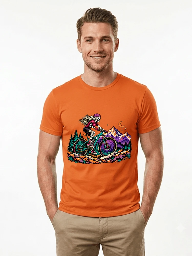 skelett mountainbike t shirt halloween mtb downhill shirt fr damen t shirt orange