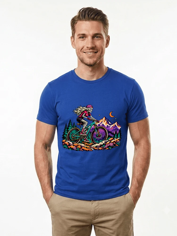 skelett mountainbike t shirt halloween mtb downhill shirt fr damen t shirt royal blue