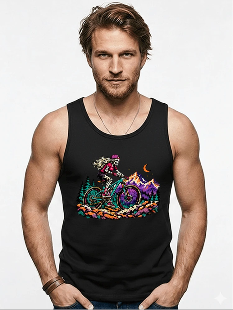 skelett mountainbike t shirt halloween mtb downhill shirt fr damen tanktop black