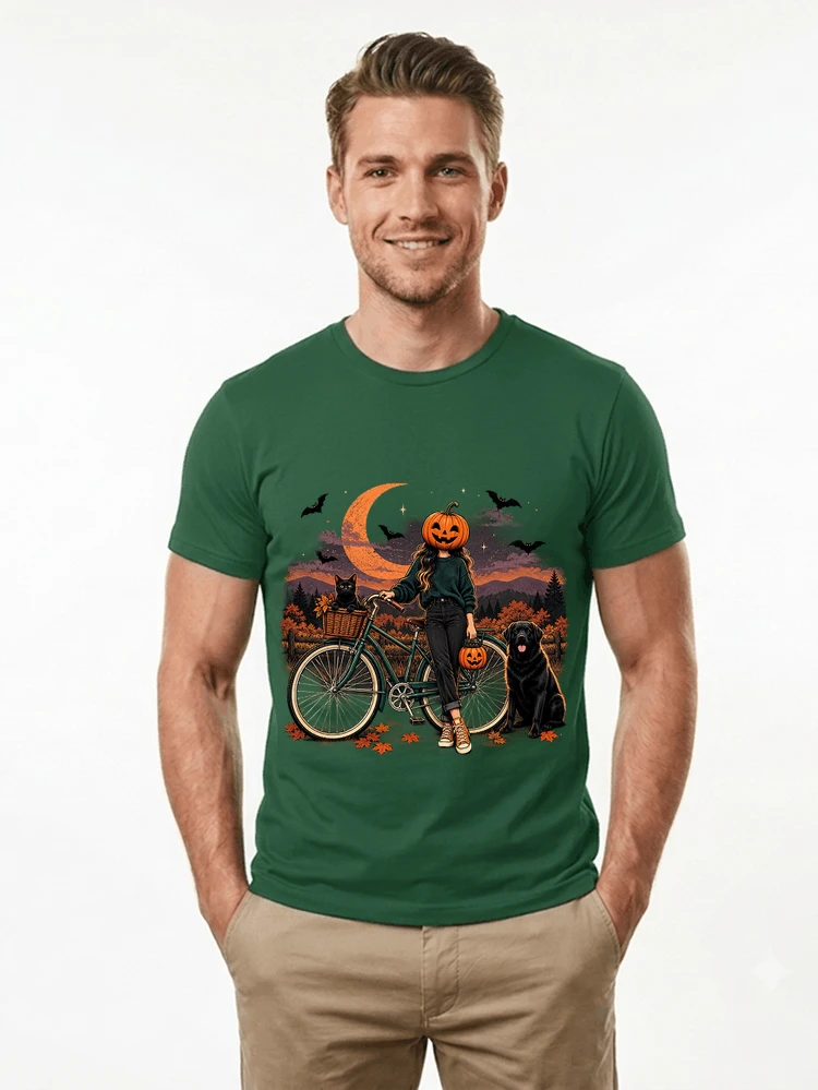 spooky season fahrrad damen t shirt t shirt forest green