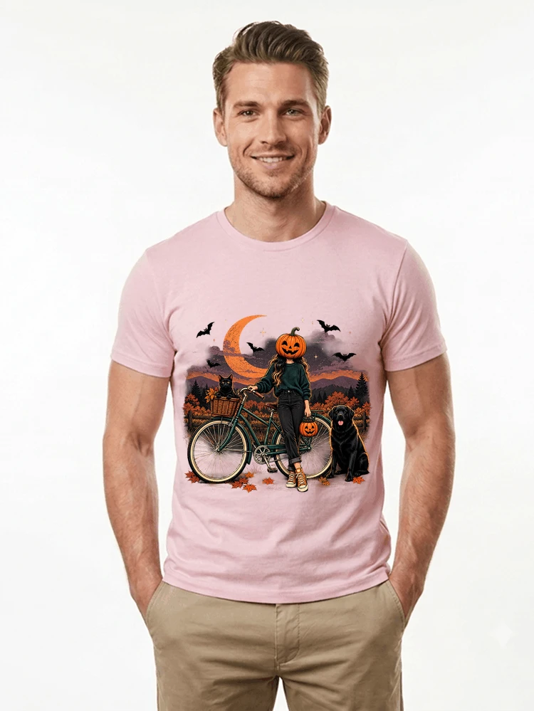 spooky season fahrrad damen t shirt t shirt light pink