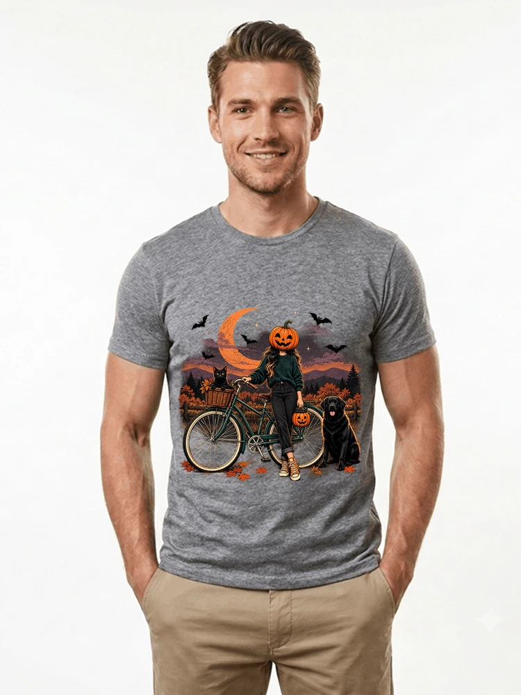 spooky season fahrrad damen t shirt t shirt sport grey