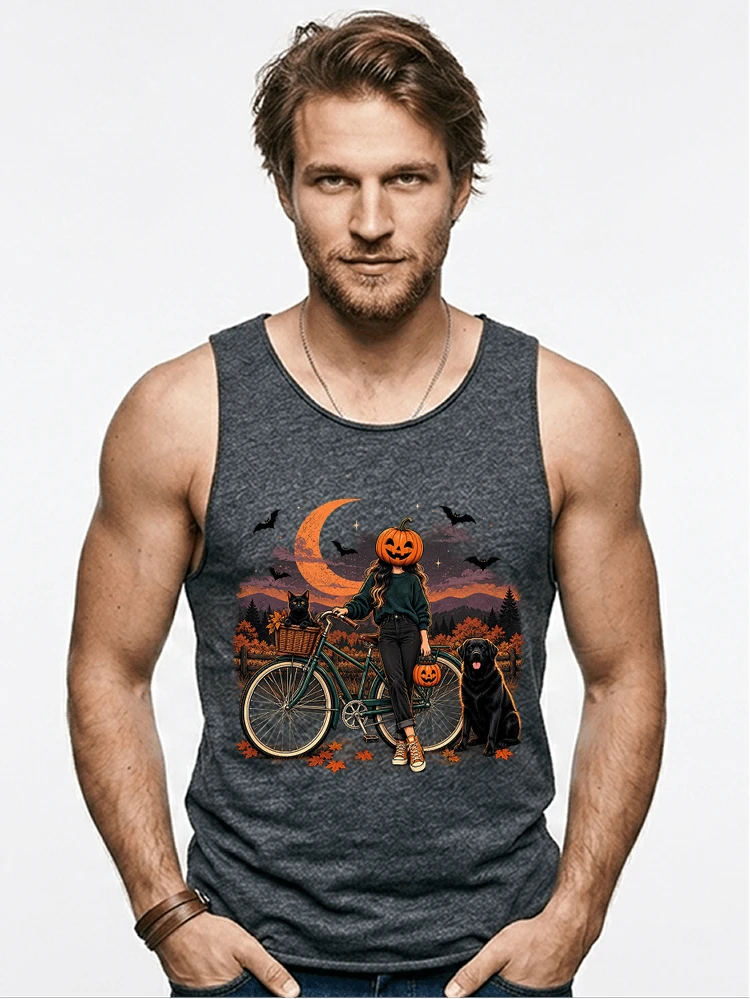 spooky season fahrrad damen t shirt tanktop anthracite melange