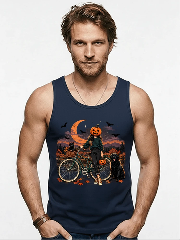 spooky season fahrrad damen t shirt tanktop navy