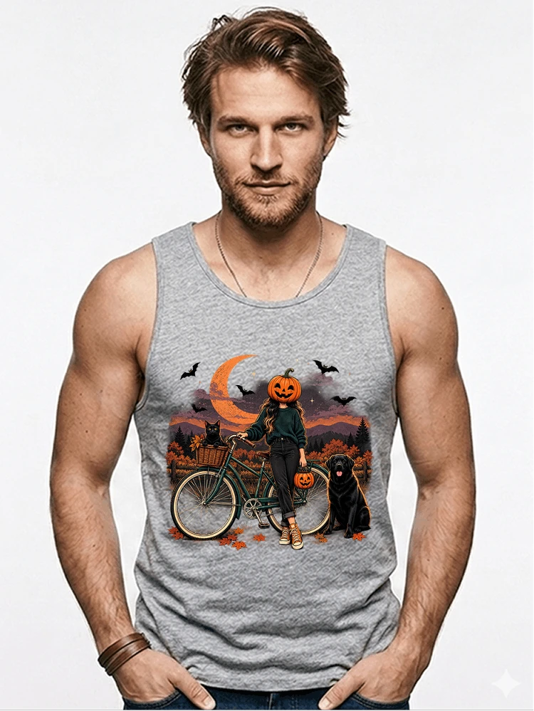 spooky season fahrrad damen t shirt tanktop sport grey