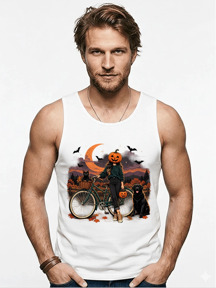 spooky season fahrrad damen t shirt tanktop white