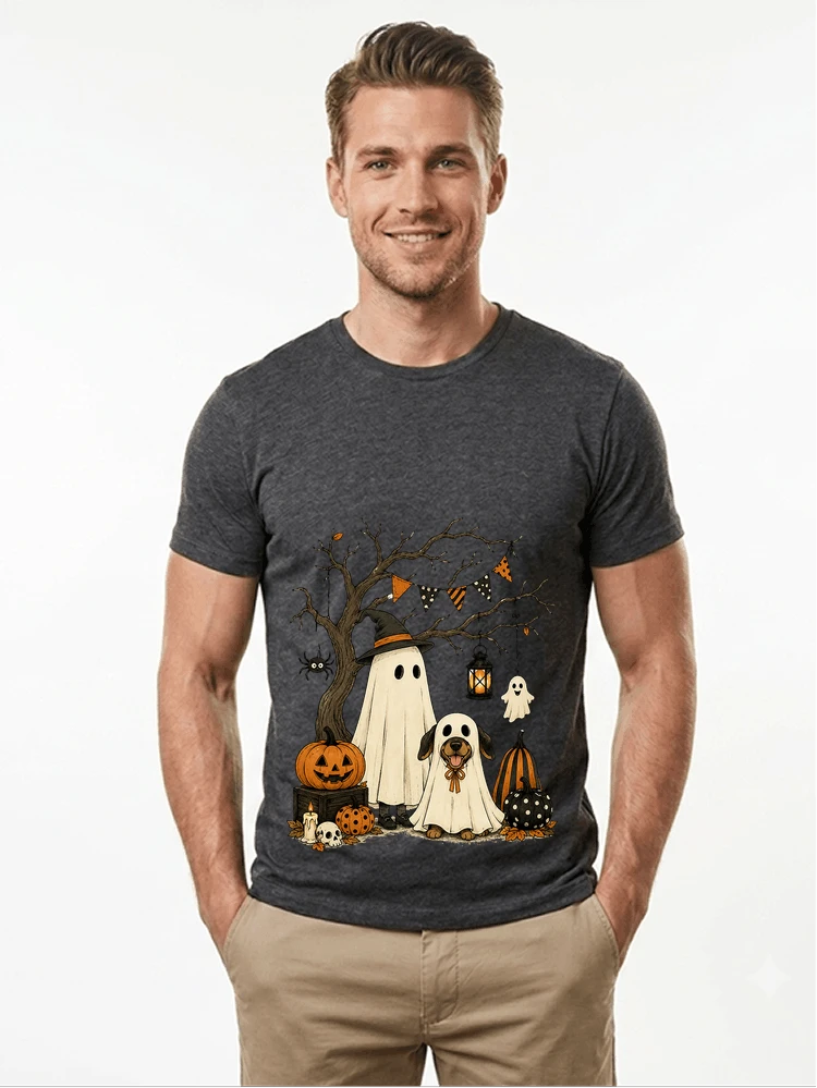 Spooky Vintage Halloween T-Shirt Lustiges Hunde Halloween Shirt