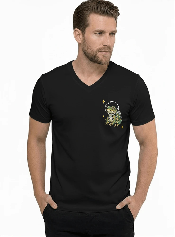 T-Shirt Print Astronauten Frosch Lustiges Weltraum Frosch Motive Geschenk T-Shirt Unisex