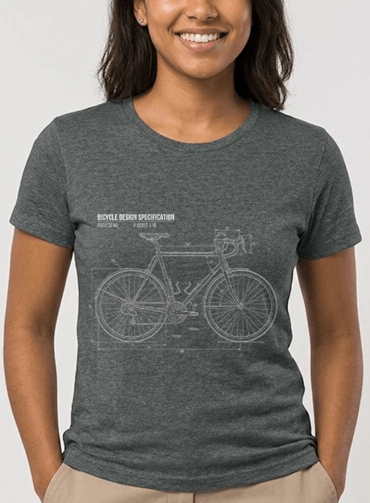 unisex t shirt fahrrad bauplan retro bike blueprint grafik design perfekte geschenkidee fr radsport fahrrad fans damen t shirt anthracite melange