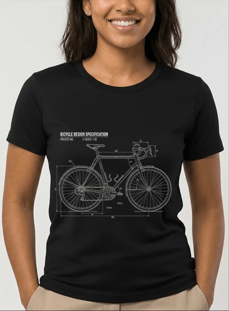unisex t shirt fahrrad bauplan retro bike blueprint grafik design perfekte geschenkidee fr radsport fahrrad fans damen t shirt black
