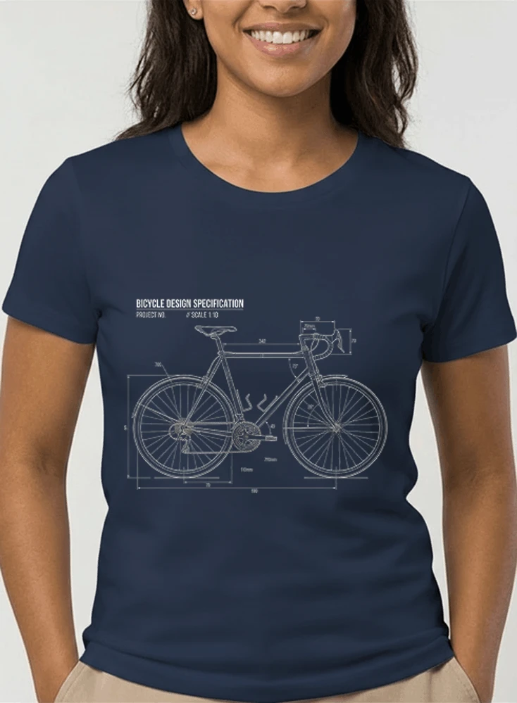 unisex t shirt fahrrad bauplan retro bike blueprint grafik design perfekte geschenkidee fr radsport fahrrad fans damen t shirt navy