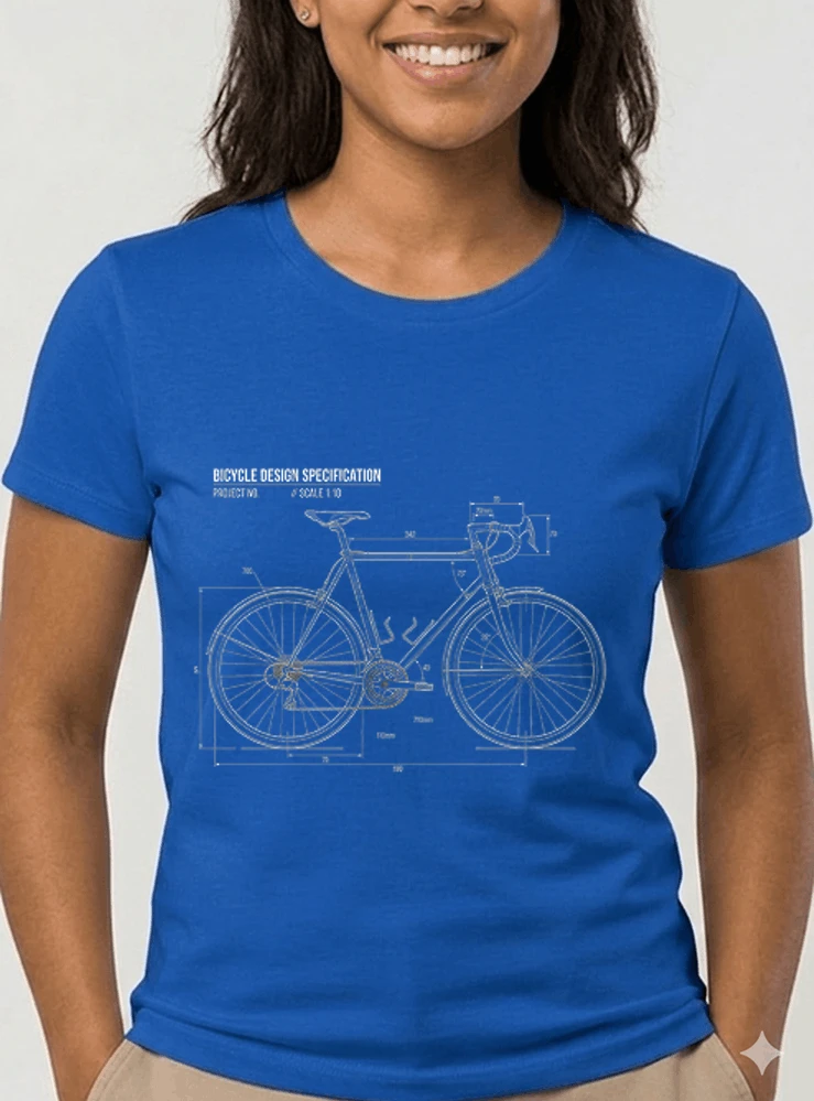 unisex t shirt fahrrad bauplan retro bike blueprint grafik design perfekte geschenkidee fr radsport fahrrad fans damen t shirt royal blue