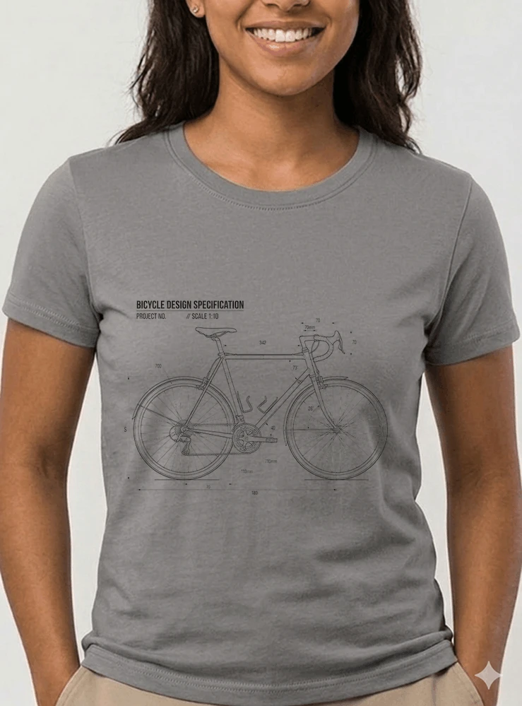 unisex t shirt fahrrad bauplan retro bike blueprint grafik design perfekte geschenkidee fr radsport fahrrad fans damen t shirt sport grey