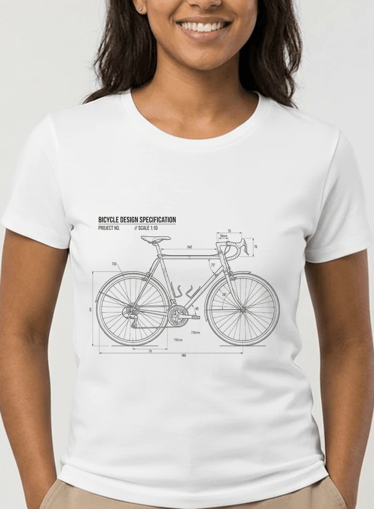 unisex t shirt fahrrad bauplan retro bike blueprint grafik design perfekte geschenkidee fr radsport fahrrad fans damen t shirt white