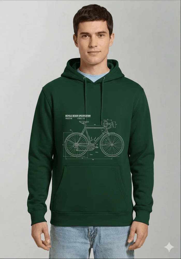 unisex t shirt fahrrad bauplan retro bike blueprint grafik design perfekte geschenkidee fr radsport fahrrad fans kapuzenpullover forest green