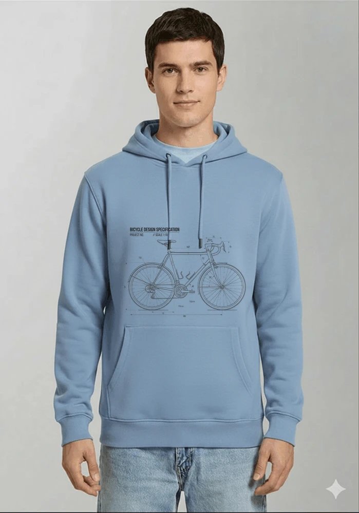 unisex t shirt fahrrad bauplan retro bike blueprint grafik design perfekte geschenkidee fr radsport fahrrad fans kapuzenpullover light blue