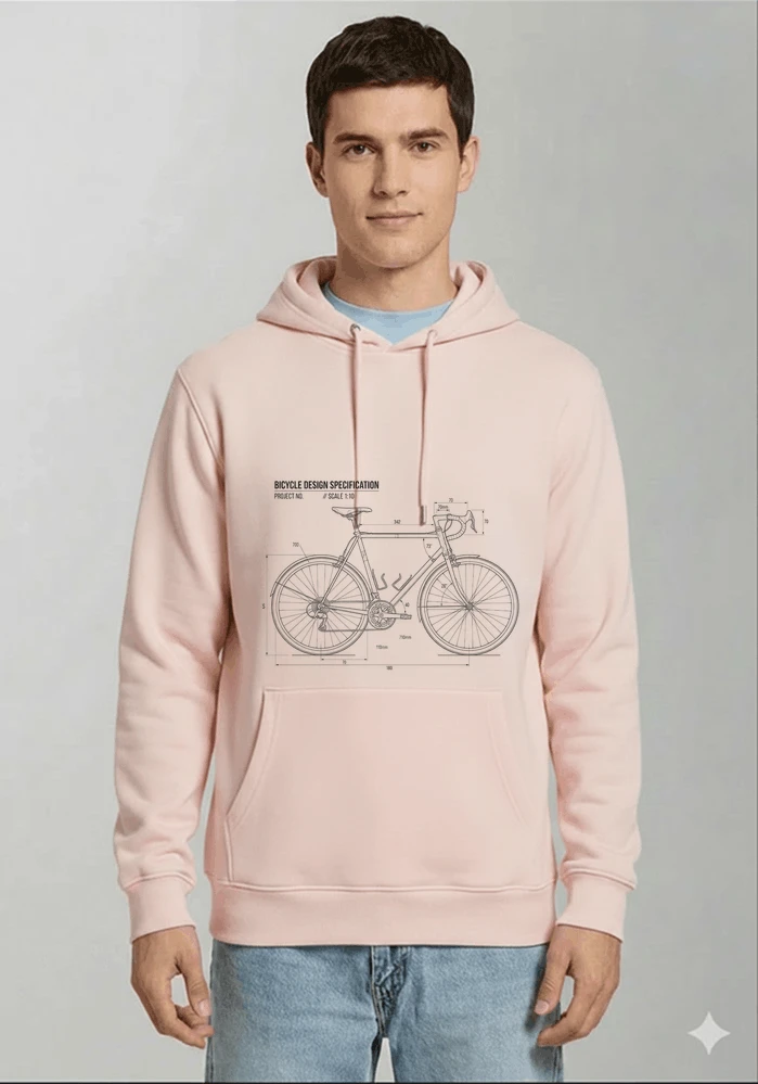 unisex t shirt fahrrad bauplan retro bike blueprint grafik design perfekte geschenkidee fr radsport fahrrad fans kapuzenpullover light pink