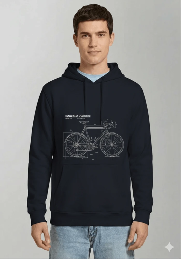 unisex t shirt fahrrad bauplan retro bike blueprint grafik design perfekte geschenkidee fr radsport fahrrad fans kapuzenpullover navy