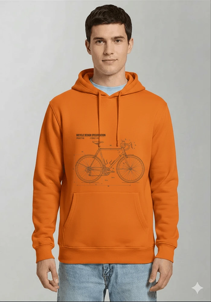 unisex t shirt fahrrad bauplan retro bike blueprint grafik design perfekte geschenkidee fr radsport fahrrad fans kapuzenpullover orange
