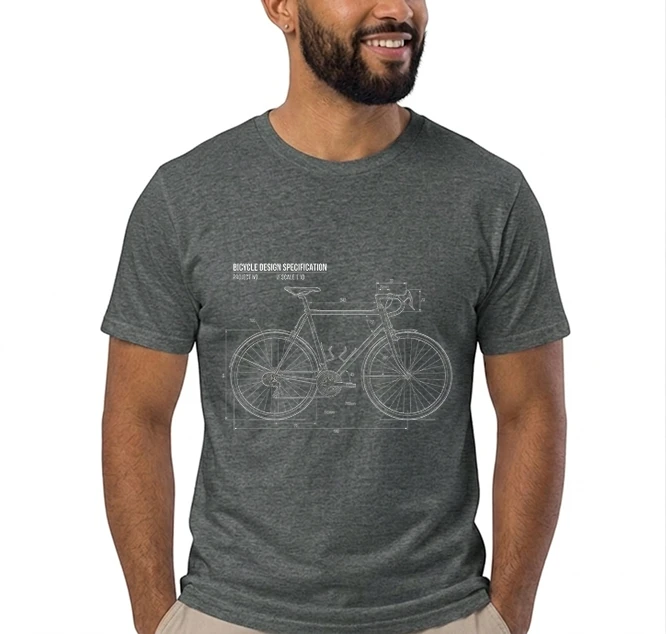 unisex t shirt fahrrad bauplan retro bike blueprint grafik design perfekte geschenkidee fr radsport fahrrad fans t shirt anthracite melange