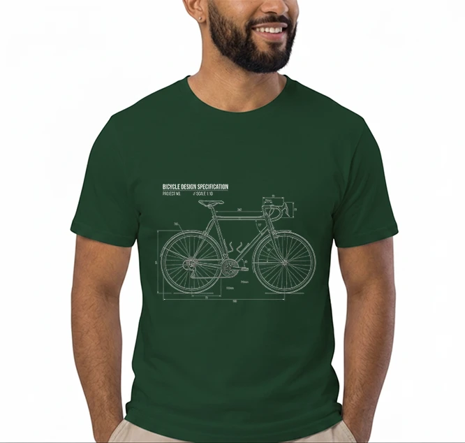 unisex t shirt fahrrad bauplan retro bike blueprint grafik design perfekte geschenkidee fr radsport fahrrad fans t shirt forest green